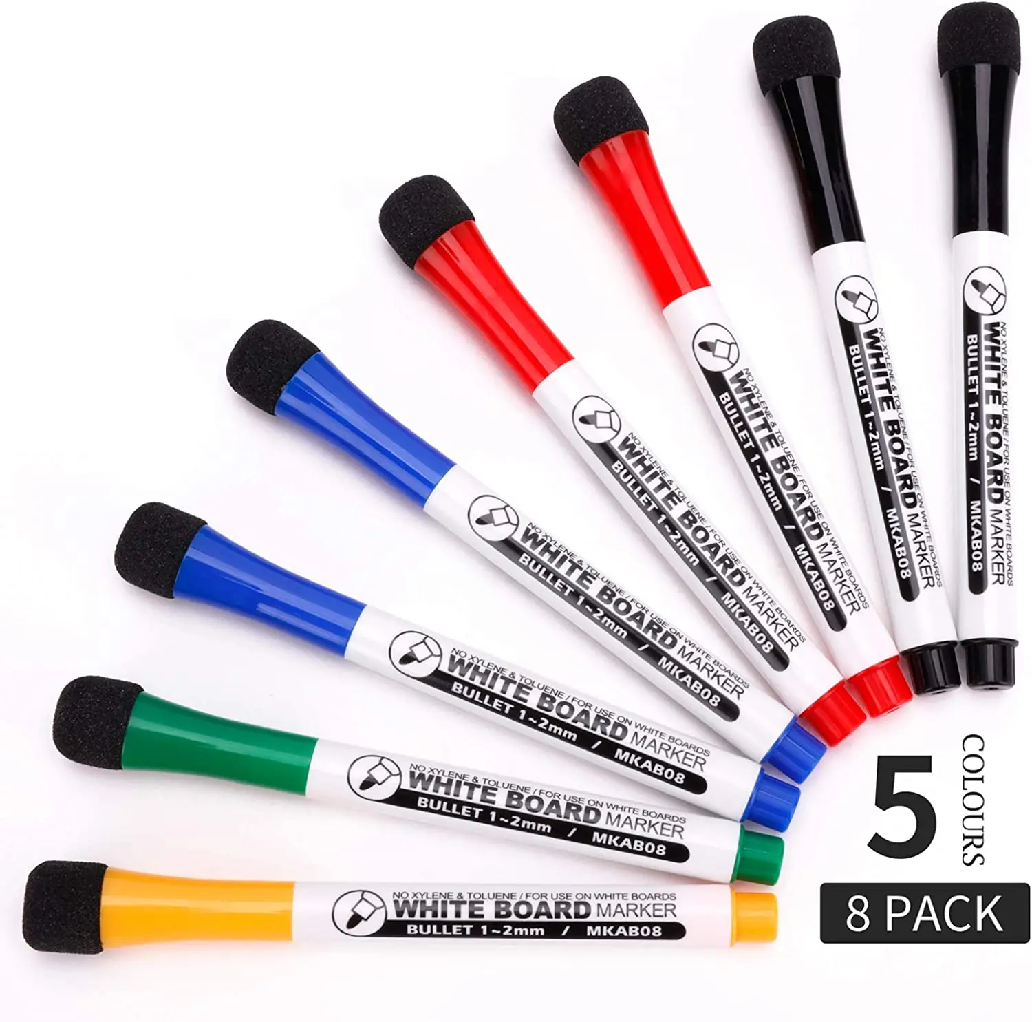 Tenwin 지울 수 있는 마그네틱 화이트보드 마커 펜, 칠판 마커, 분필 유리 세라믹, 사무실 아트 마커, 문구, 8 색