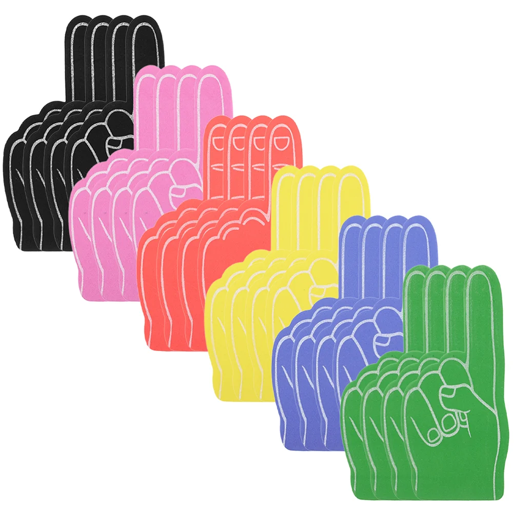 24 Pcs Foam Finger Cheerleading Hand Sports Event Prop Party Supplies Souvenirs Team Sports Accessories Blue Green Yellow Red