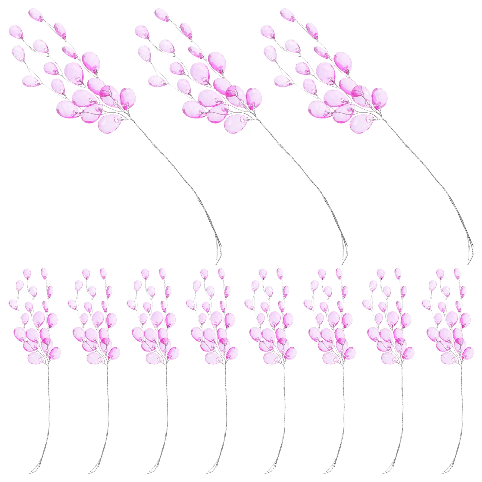 

50 Pcs Water Drop Beaded Garland Artificial Acrylic Flower Stems Flowers Fake Plant Decors