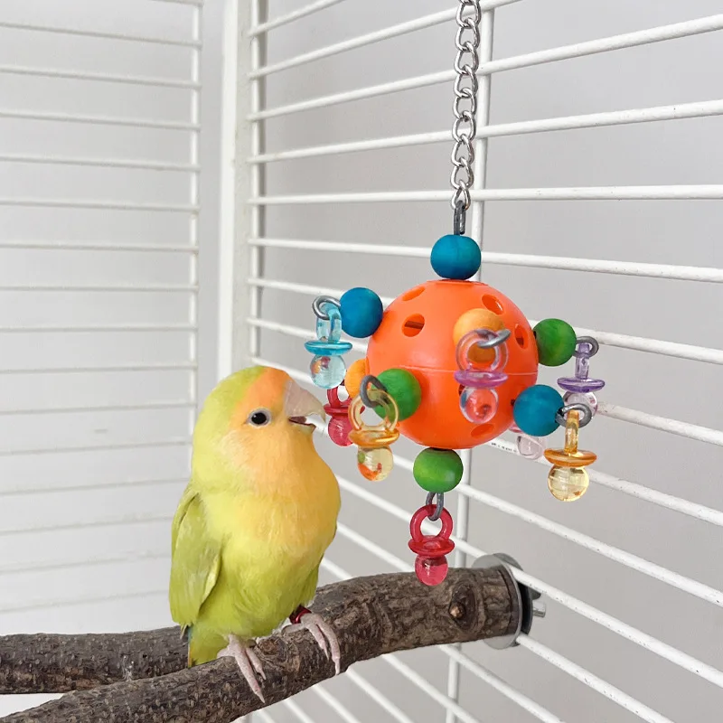 Parrot Toys Xuanfeng Peony Small and Medium Birds Increase Interest Interstellar Ball Damage Vent Nibbling parrot toy bird toy