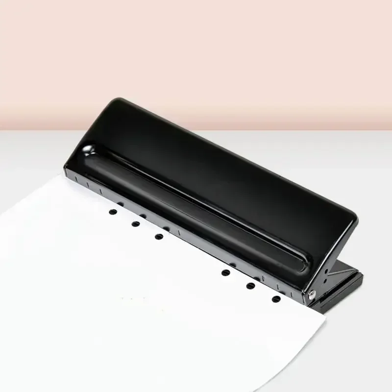 Convenient Adjustable Hand Book Certificate Adjustable Spacing 6hole Punching Machine Manual Ledger Multi Size Office Stationery
