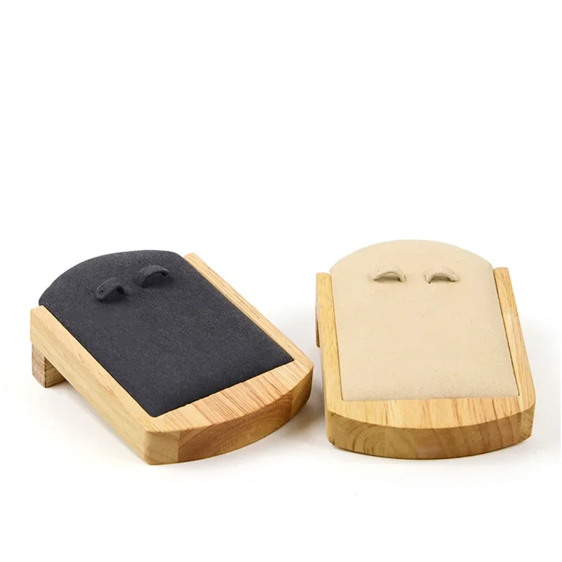 Solid Wood Dangle Drop Hoop Stud Earrings Jewelry Display Stand Holder Ear Nails Exhibition Rack for Shop Store Desktop Showcase