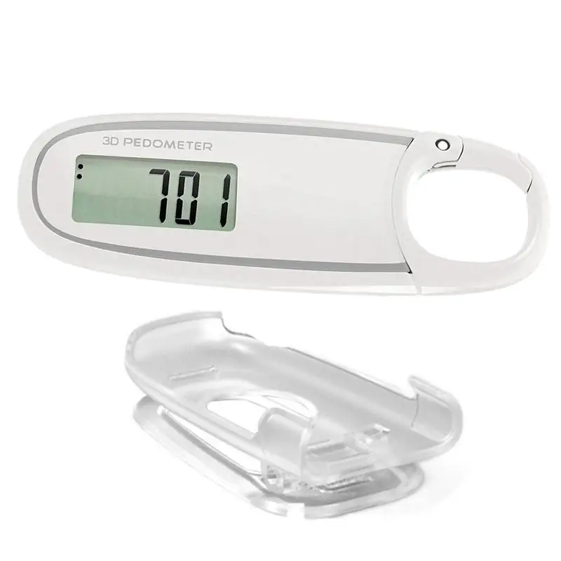 Clip On Pedometer Large Digital Display Simple Step Counter Step Tracker 3D Pedometer With Removable Clip Accurately Track Steps