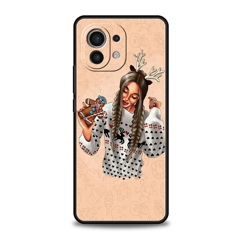 Festive Girls Art Coffee Phone Case - Christmas Edition