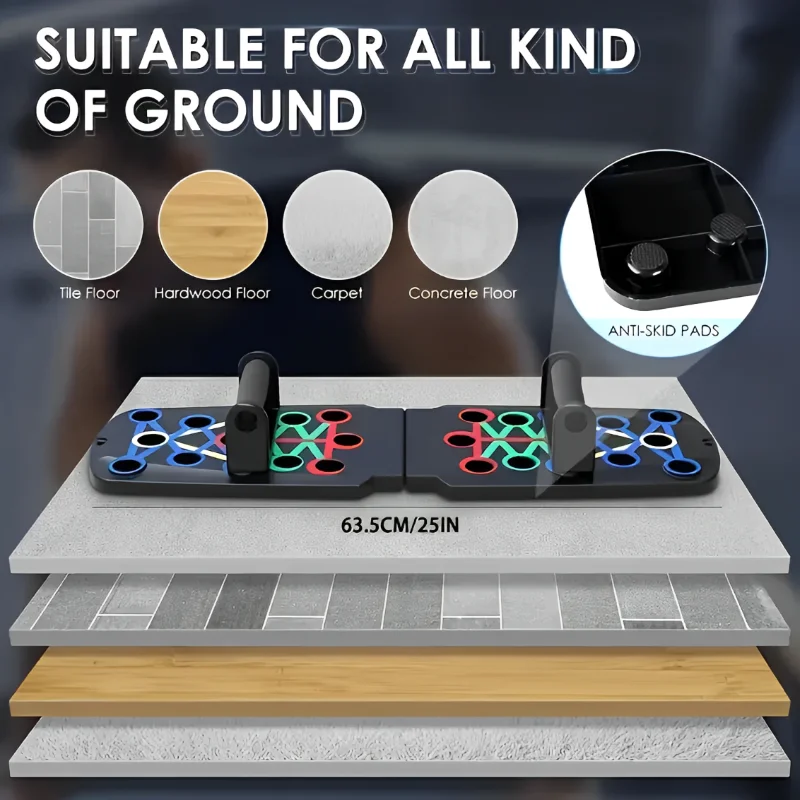 Portable Multifunctional Push-up Board Fitness and Muscle Training Device Home Workout Set Foldable Push Up Bar Resistance