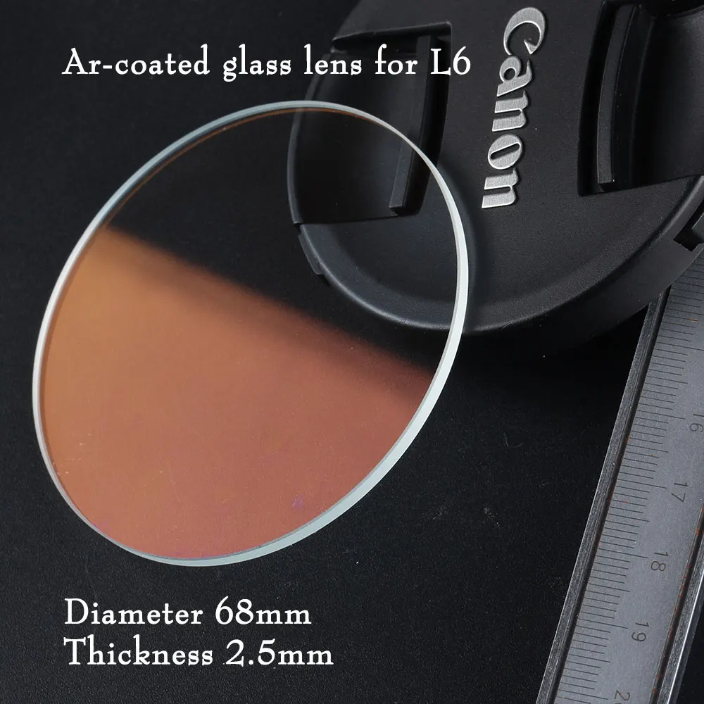 Ar-coated Glass Lens 68*2.5mm Suitable For Convoy L6,4X18A,L8