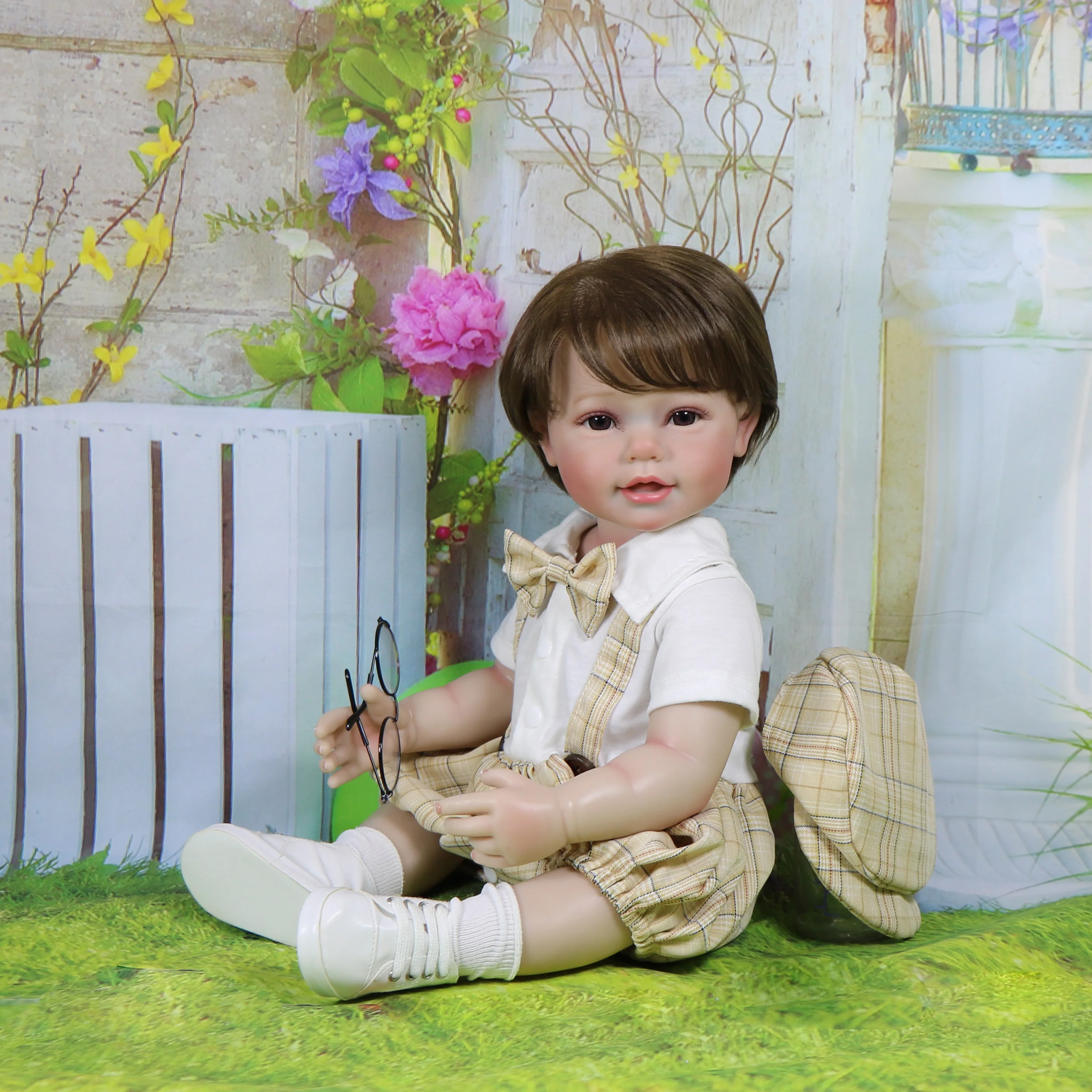 Realistic Reborn Baby Doll -22 inch doll Brown Rooted hair Brown