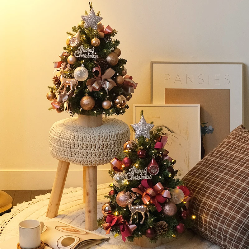 

Christmas decorations home Christmas tree small ornaments mini desktop scene atmosphere layout online celebrity suit