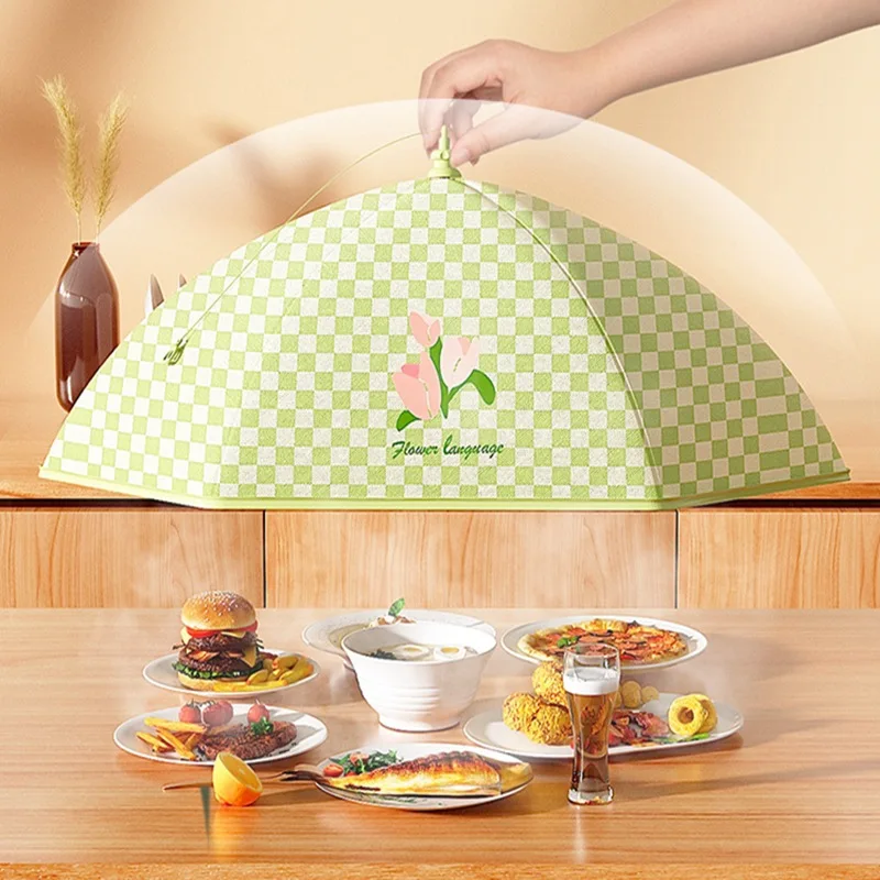 Insulation dish cover foldable household dining table cover new thickened aluminum foil dining table dust anti-mosquito
