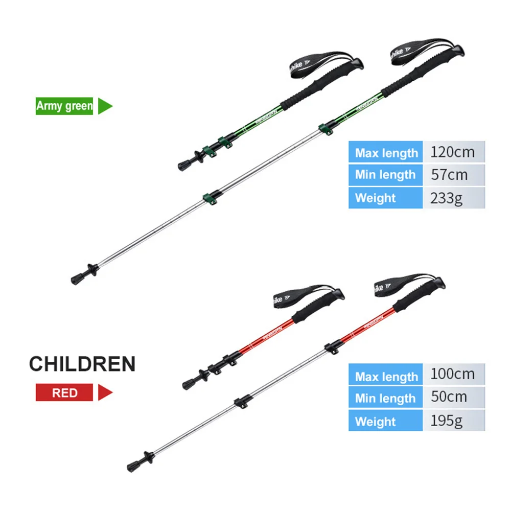 Naturehike Adult Child Ultralight Trekking Folding Pole Walking Hiking Sticks Camping Family External Locking Telescopic Stick