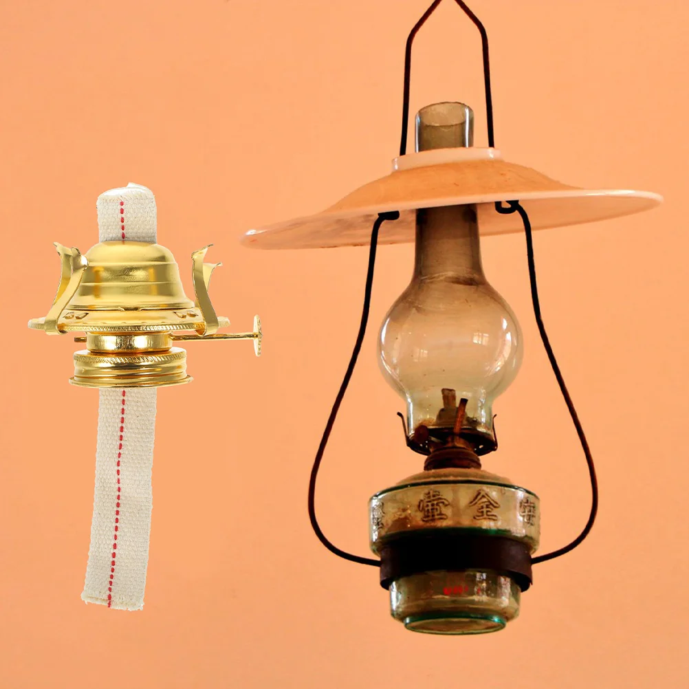 

2 Pcs Kerosene Lamp Base Vintage Style Fitting Burner Oil Lamps Wick Regulator for Accessories Glass