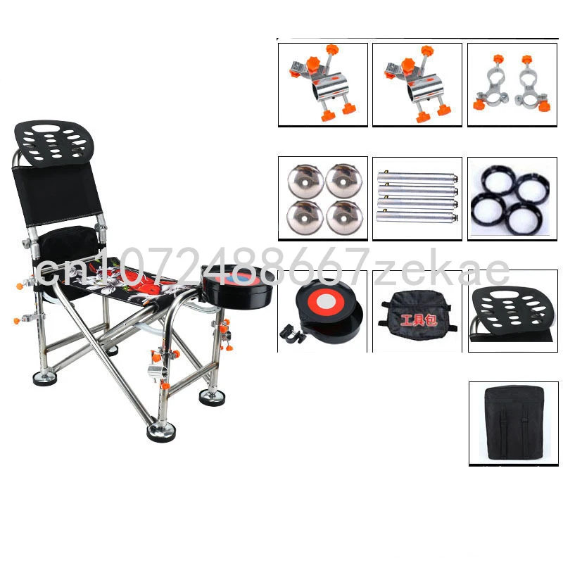 Stainless Steel Aluminum Alloy Folding Crucian Carp Fishing Chair With Rod  Holder - AliExpress