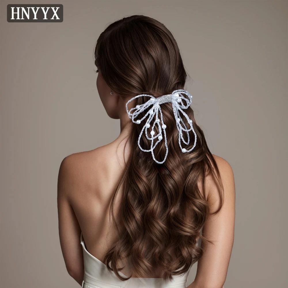 HNYYX Fashion Pearl Girl Hair Clips Elegant Women's Beaded Hairpin Side Hairwear Wedding Jewelry Hair Accessories A173