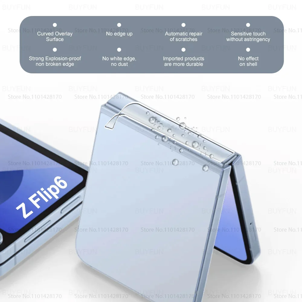 3-Piece Hinge Protective Film Cover for Foldable Smartphones - Middle Border Protector Sticker with HD Hydrogel Films