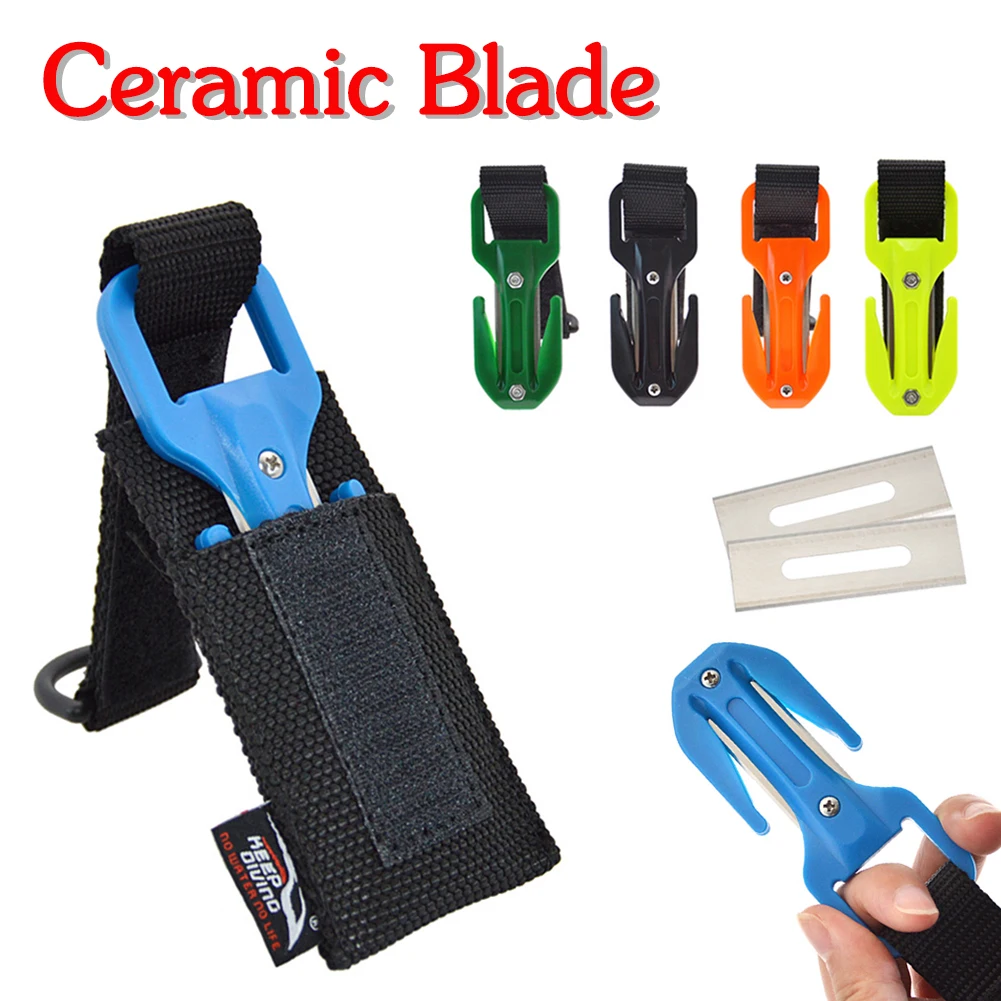 

Ceramic Blade Scuba Diving Cutting Special Knife Line Cutter Underwater Knife Spearfishing Sheath Safety Emergency Holder Access