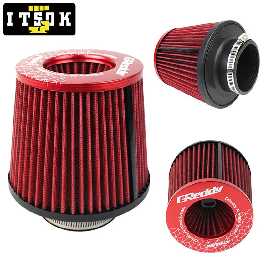 Greddi Intake Air Filter 3 Inch 76mm Universal High Flow Racing Performance Cone Tapered Airfilter JDM Tuning
