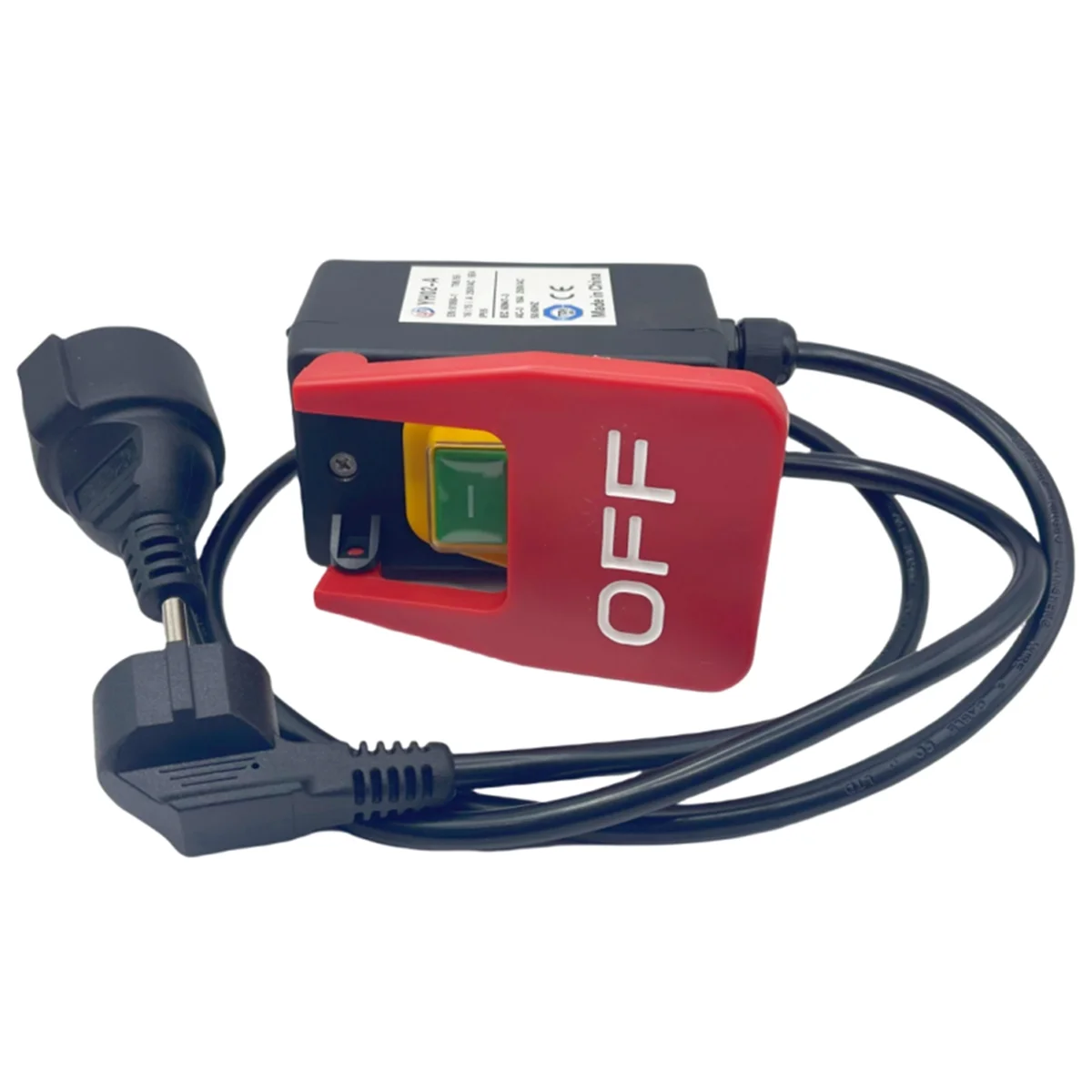 220V Single-Phase On/Off Switch, Safety Switch, Zero Voltage Switch with Socket, Emergency Off Switch EU Plug DY