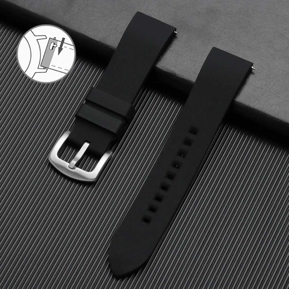 Durable Silicone Waterproof Quick Release Watch Strap - Soft Belt Bracelet (Various Sizes Available)