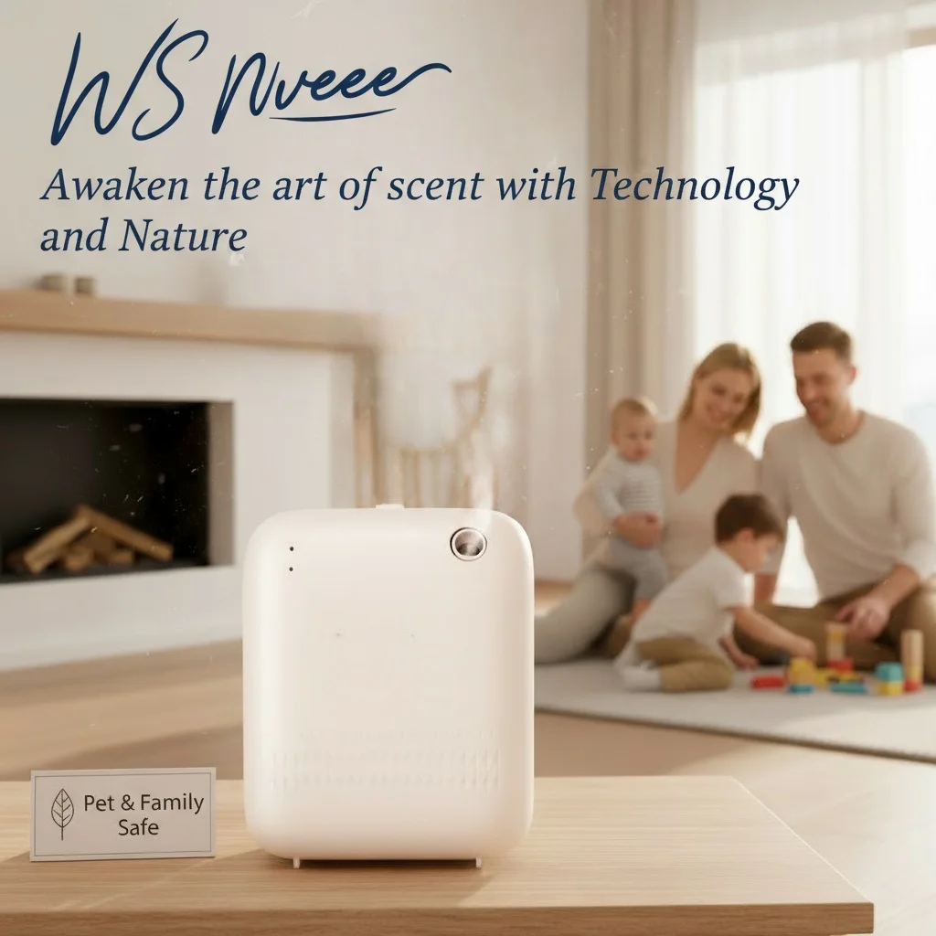 เครื่องกระจายกลิ่นหอมไร้น้ำสำหรับบ้านและสำนักงาน ครอบคลุมพื้นที่ขนาดใหญ่ 1200 ตร.ฟุต ขวด 150 มล. เครื่องกระจายกลิ่นในบ้าน สีขาว/ดำ 1