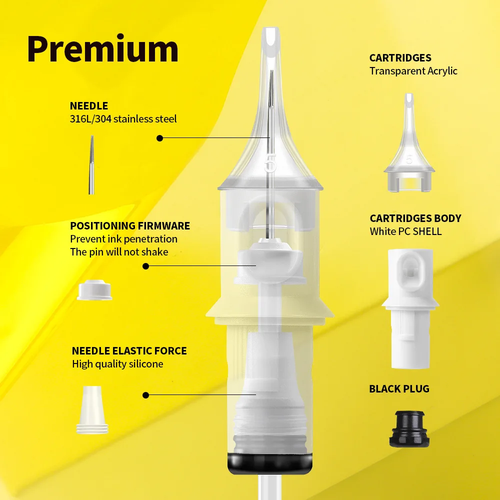 20 шт./коробка, одноразовые картриджи для татуировок