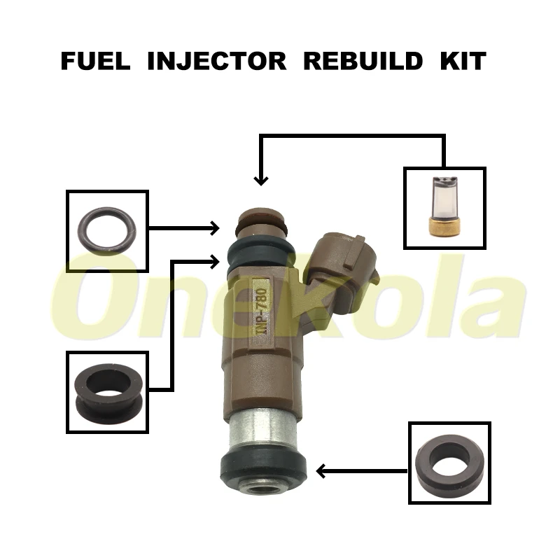 

Fuel Injector Service Repair Kit Filters Orings Seals Grommets for INP-780 INP-781 Mazda Protege 1.8L 626 2.0L 99-02