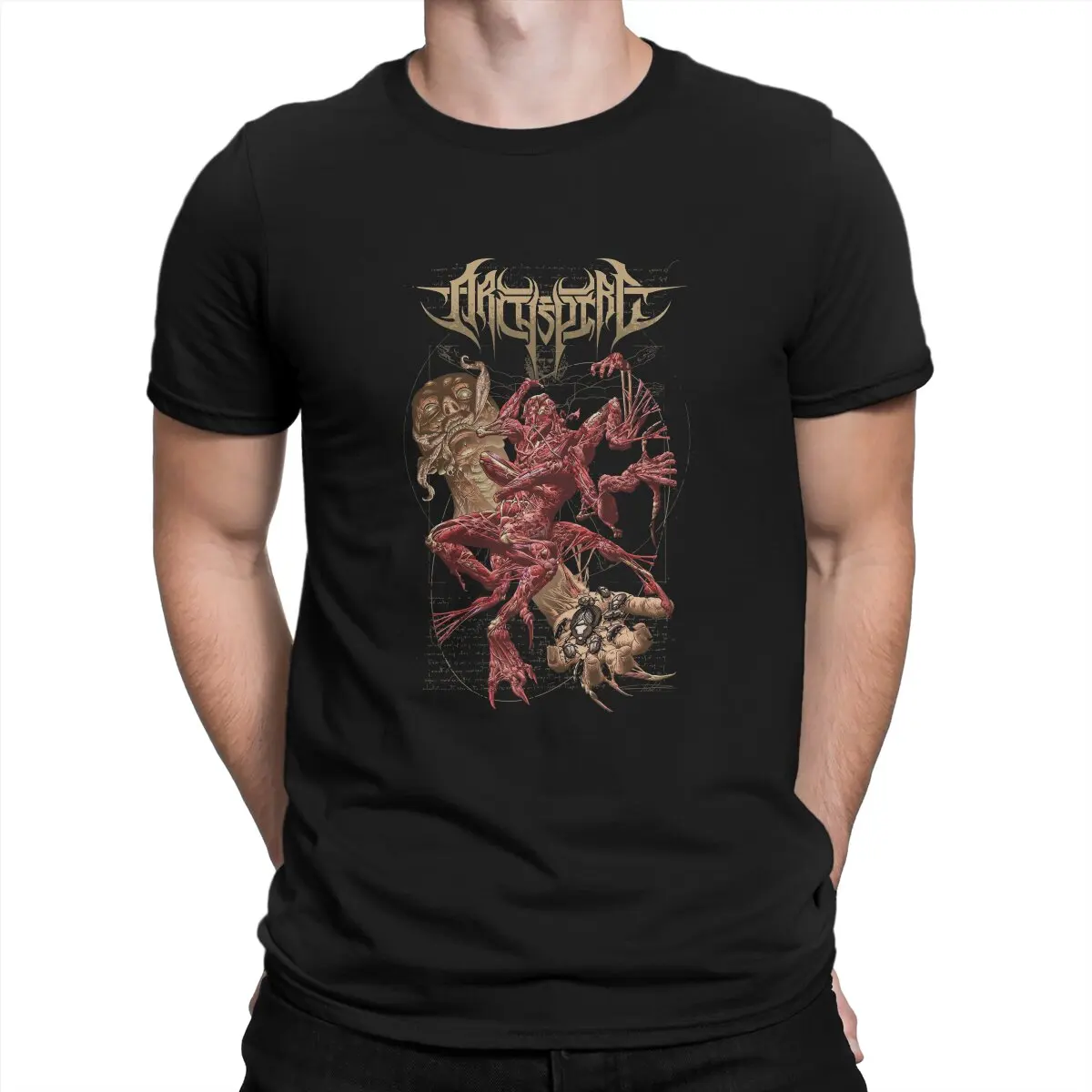 

Футболка brudeathcore мужская с надписью «Archspire спонтанное поколение»
