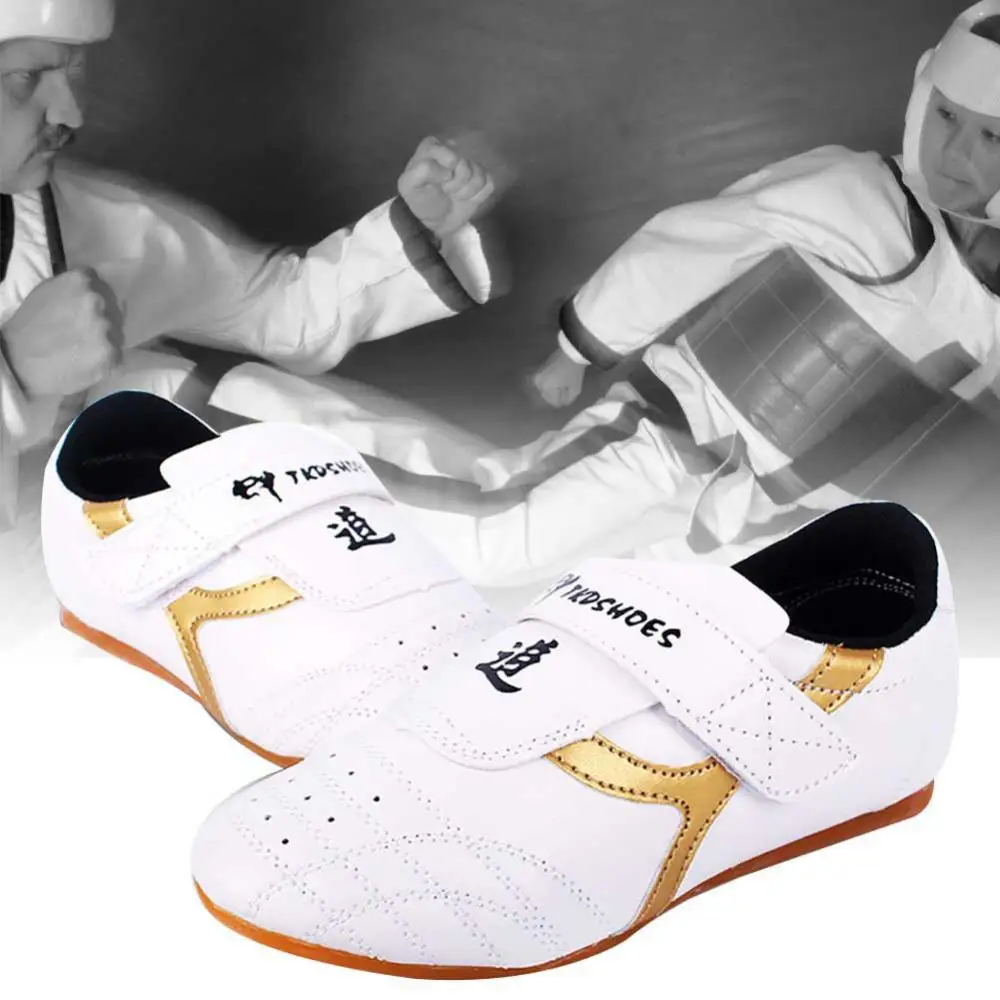 Unisex Boxing Taekwondo Shoes Faux Leather Breathable Taekwondo Martial Arts Karate Training Shoes Kung Fu Fighting Sneakers