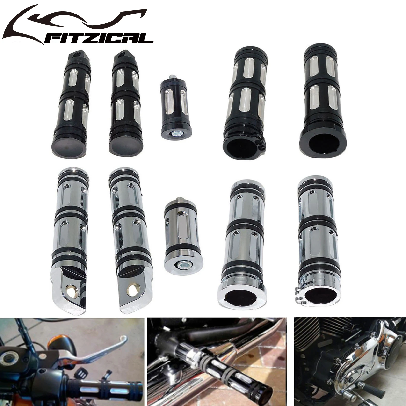 

Motorcycle CNC Handle Bar Grips Footrest Foot Pegs Shifter Nail For Harley Touring Dyna Breakout Softail Fatboy Sportster XL 883