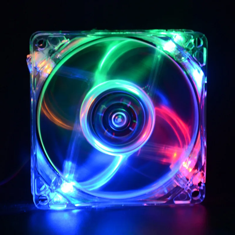 Pc Computer Fan Case Cooling Fan Unit Fan 8025 8cm 80mm With Led Lights