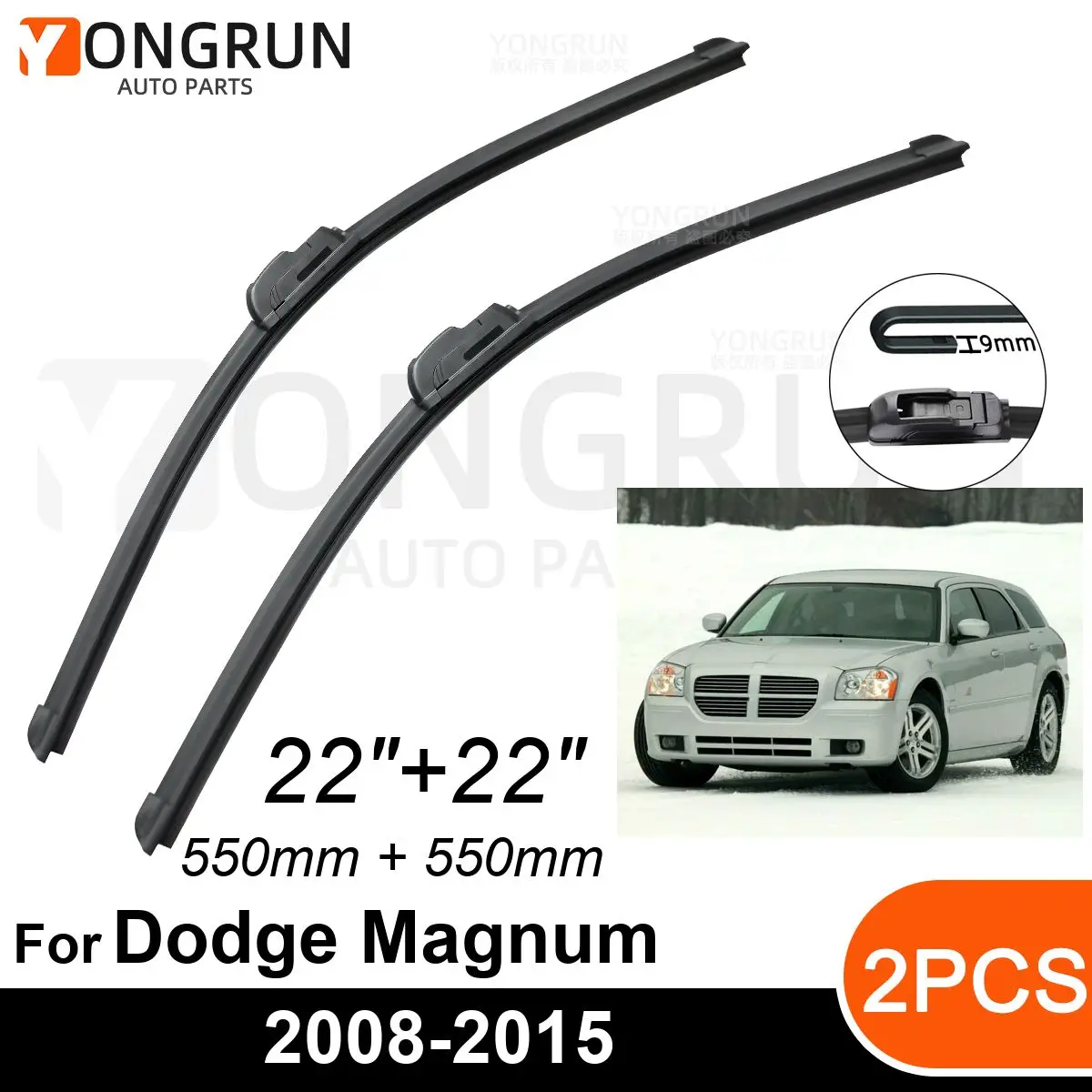 

Стеклоочистители передние Автомобильные для Dodge Magnum 2008-2015, резиновые щетки стеклоочистителя 22 + 22 дюйма, аксессуары для лобового стекла автомобиля