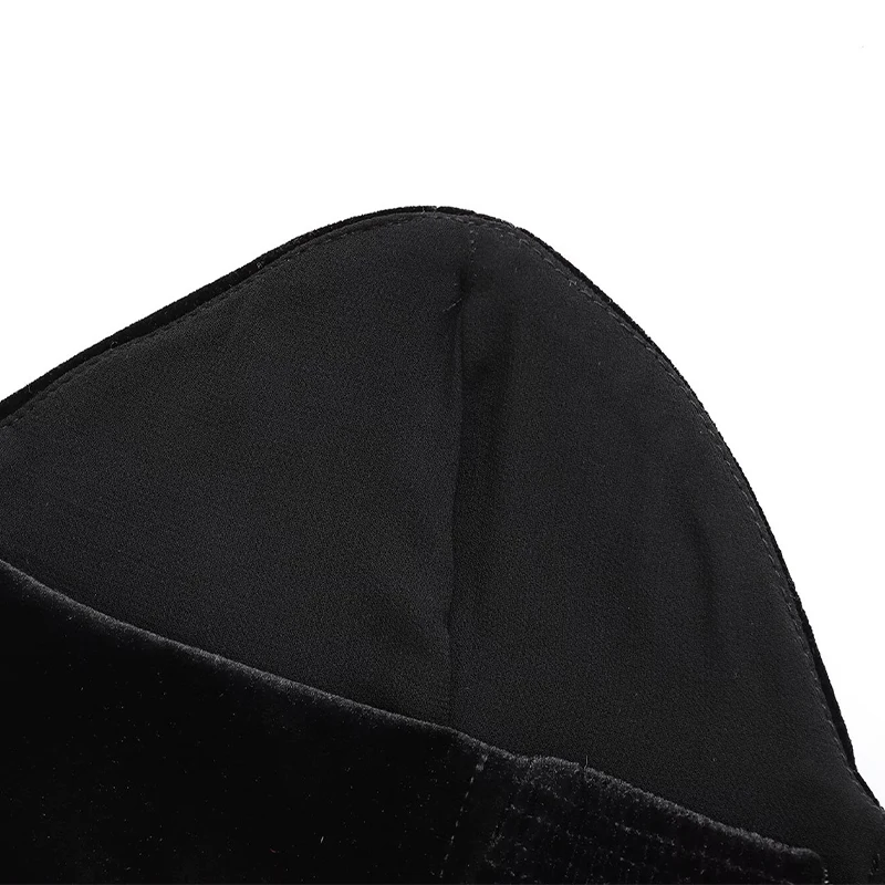 Sexy Off Shoulder Velvet Spliced Tube Top Women Black Backless Strapless Ruched A-line Tank Female 2025 Fashion Lady Party Gown