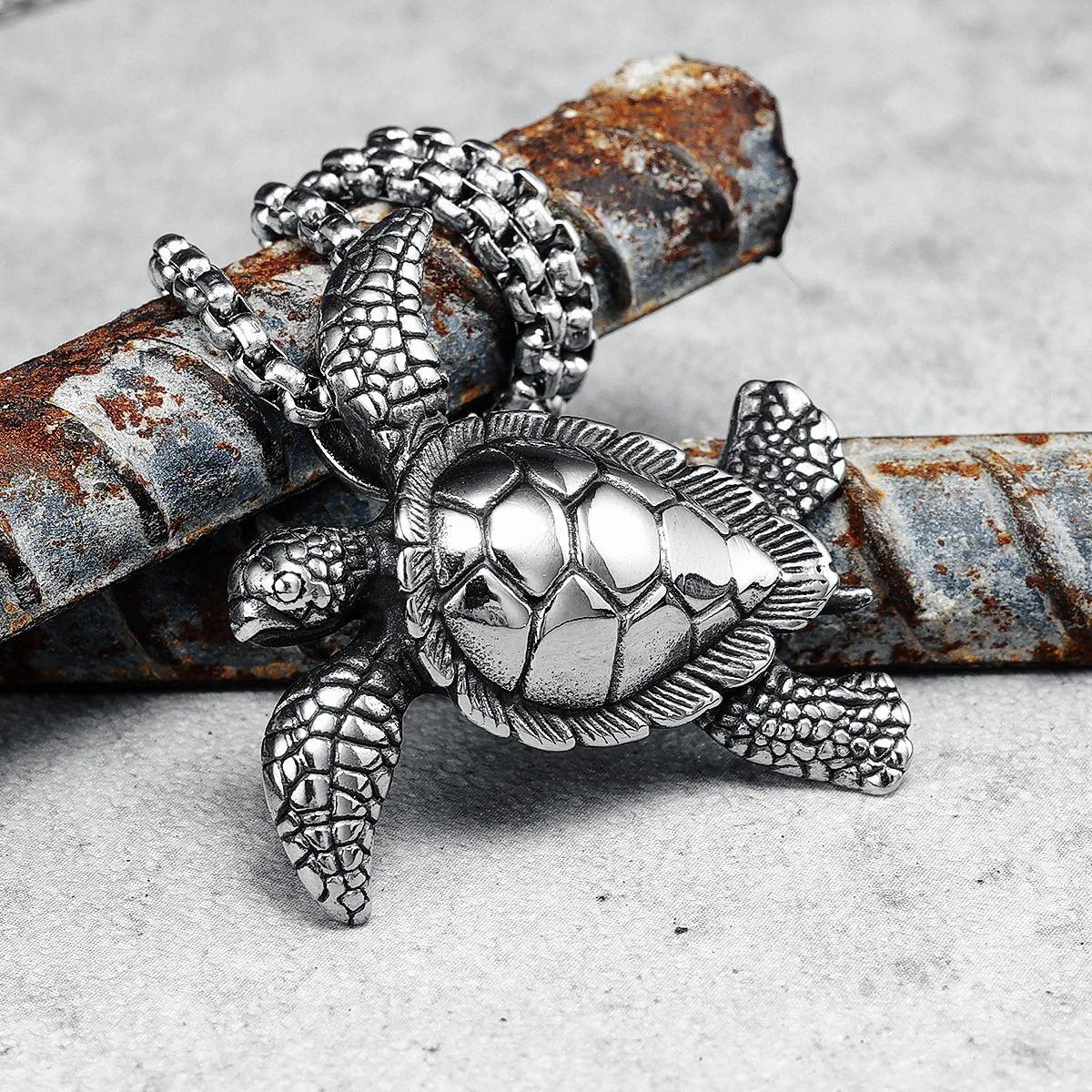 

Turtle Necklace 316L Stainless Steel Cute Retro Men Women Pendant Chain Rock Rap Party for Friend Male Jewelry Gift Dropshipping