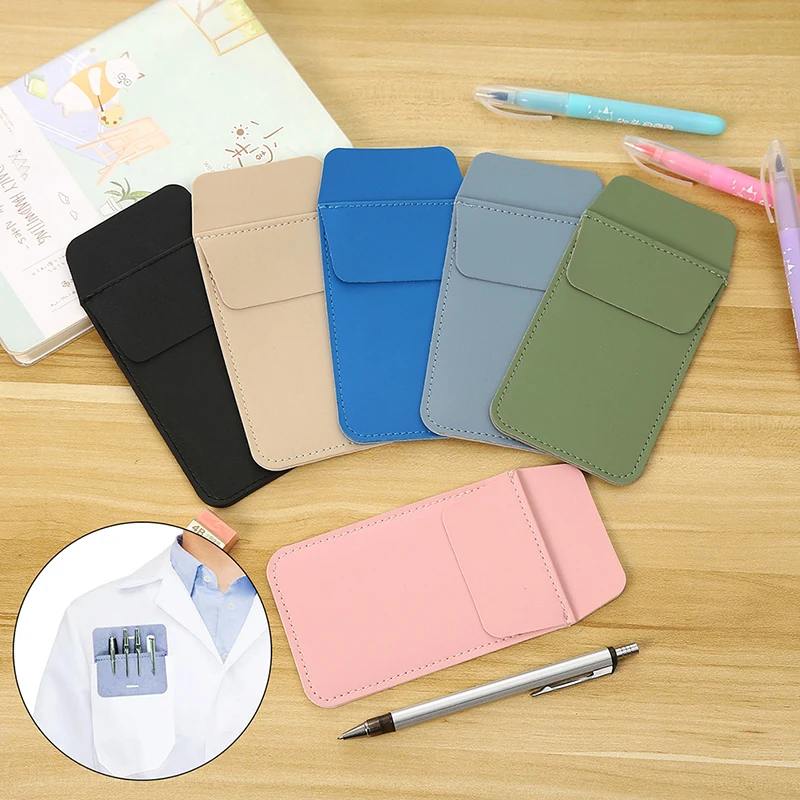 

PU Leather Pencil Bags for Clothes Pocket Doctor Nurse Staff Leak-proof Pen Pouch Hospital Business Pen Holder Supplies