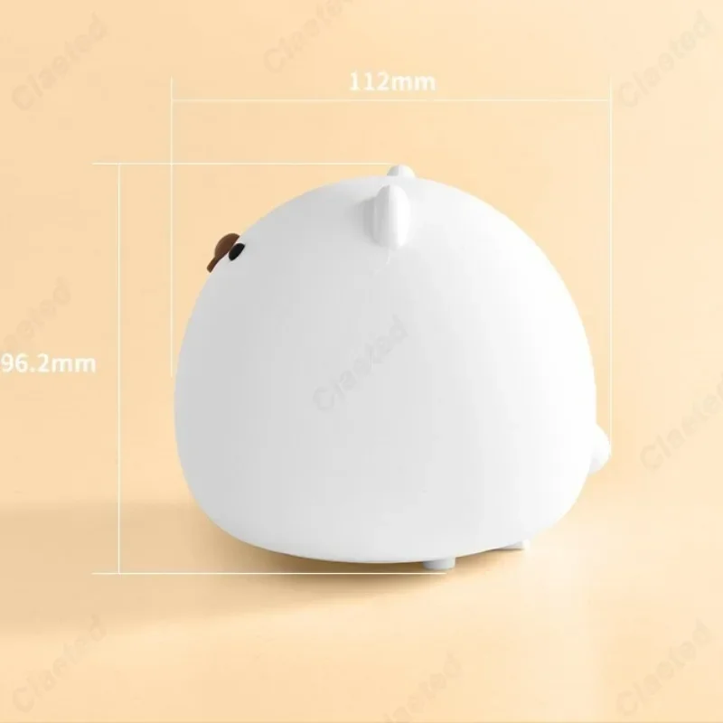 Creative LED Silicone Animal Bear Touch Night Light USB Charging Port for Children/Girls Bedroom Bedside Warm Desk Lamp 3