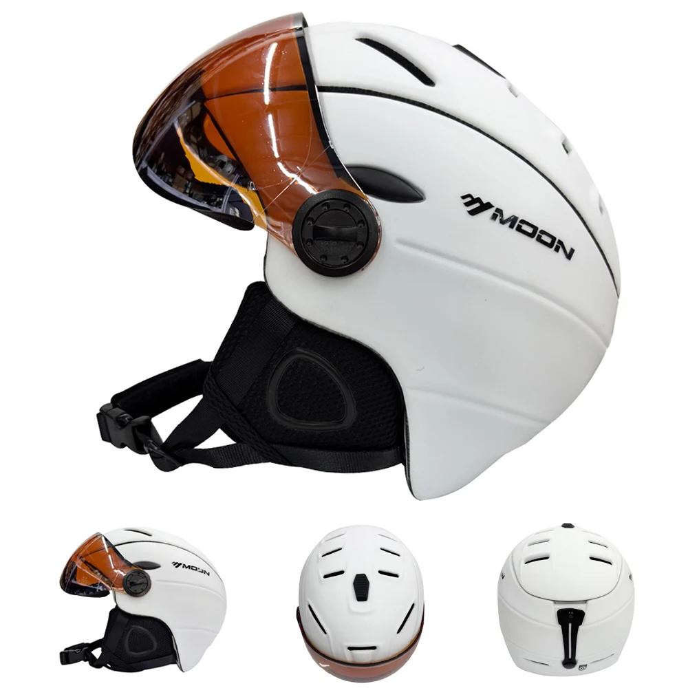 MOON Half-Covered Ski Helmet with Goggle Cover 5