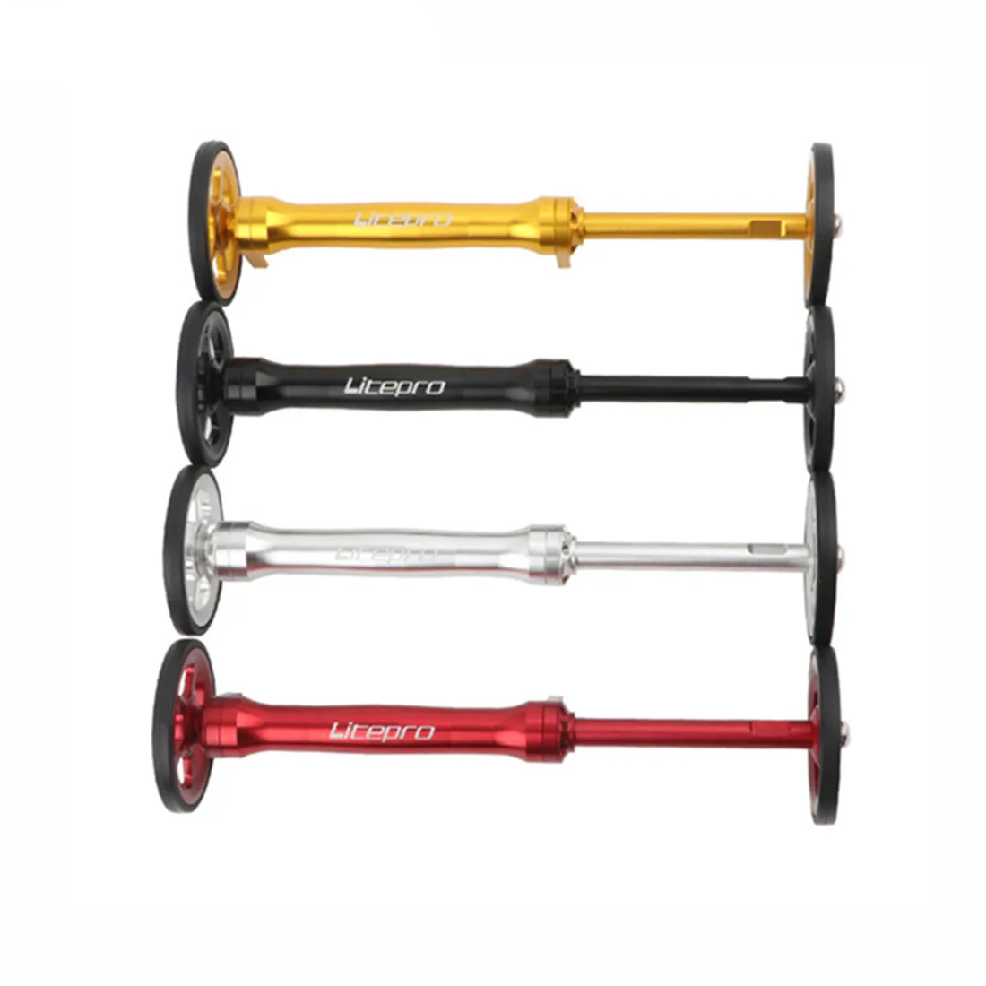 JKLapin Litepro Folding Bike Easywheel Extension Rod Telescopic Bar Bicycle Alloy Easy Wheel Rear Cargo Rack For Brompton bicycle auxiliary wheels bike cargo rack parts