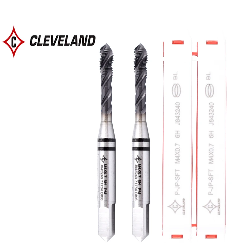 

CLEVELAND HSS-PM With JP Spiral Fluted Tap M2 M2.5 M3 M4 M5 M6 M8 M10 M12 M14 M16 Machine Screw Thread Taps For Stainless Steel