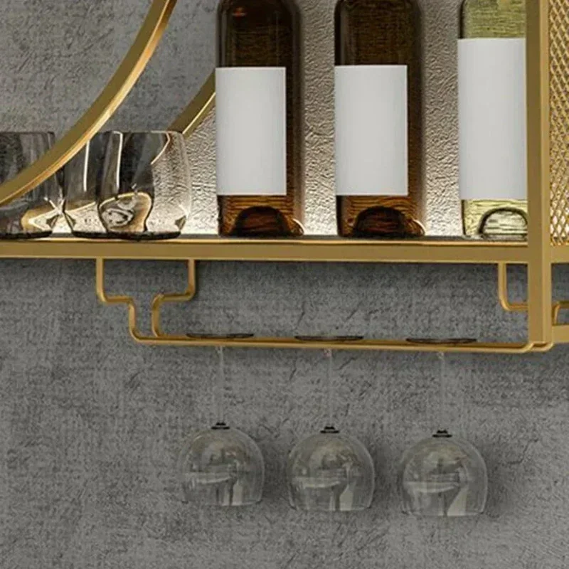 Wall Mount Wine Rack Bottle Wine Bar Cabinet Holder Adapt Single Miniature Black Cup Glass Storage Wine Cabinet Decor Szafeczki
