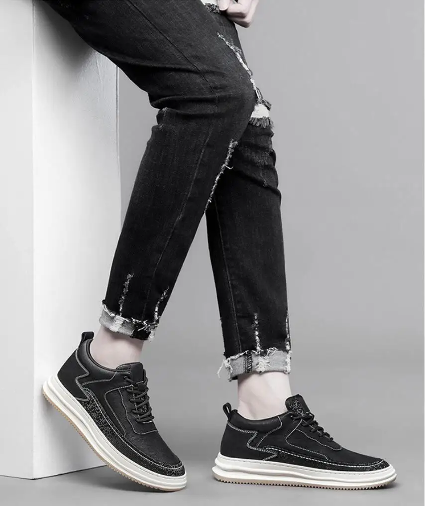 Herren Elevator Sneaker Aus Echtleder Für 8cm Mehr Körpergröße_voghion.com