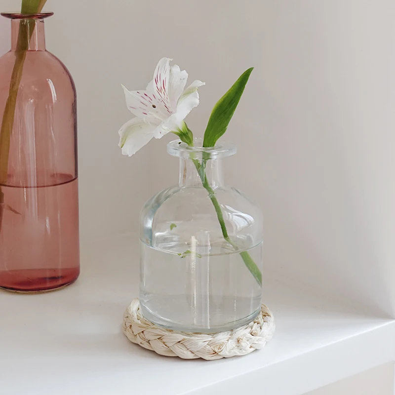 Description Picture 6 of itemGlass Flower Vase for Flowers Hydroponic Flower Bottle Desktop Aesthetic Vases Decoration Home Wedding Decoration Vase 꽃병