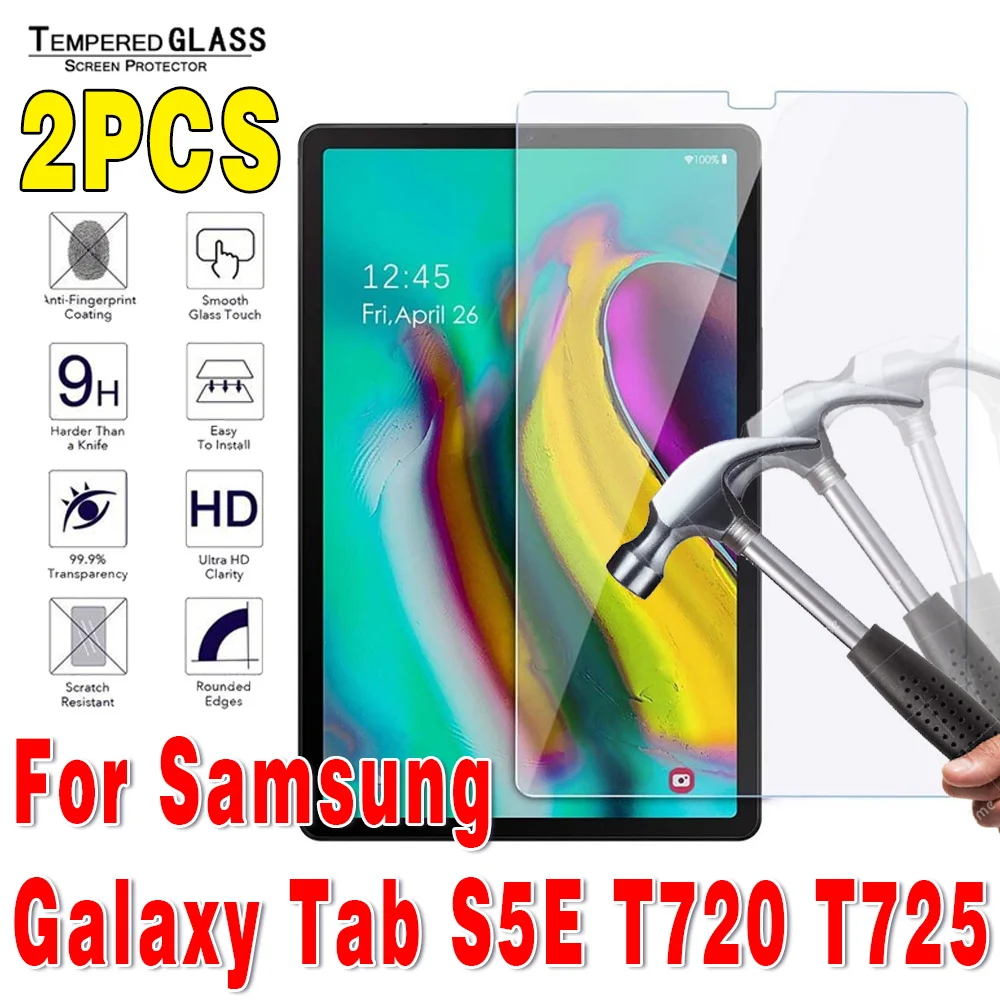 

2Pcs for Samsung Galaxy Tab S5e SM-T720 SM-T725 10.5" 9H 0.3mm Bubble Free Protective Film Anti-Scratch Tempered Glass