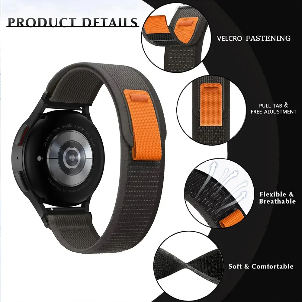 Sport Nylon Band - 22mm Trail Loop Strap Replacement Watchband Bracelet