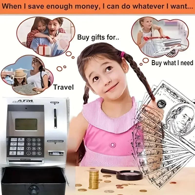 ATM Automatic Access Savings Jar, Intelligent Password, Real Voice, Perfect Gifts, Christmas, Halloween, Thanksgiving 3