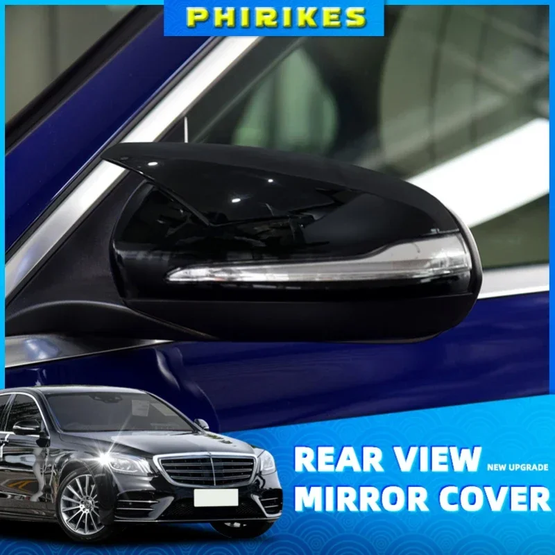 

2 Pcs RHD and LHD For Mercedes Benz C W205 E W213 GLC-Class X253 S Class W222 ABS Car Rearview Mirror Cap Cover Trim Accessories