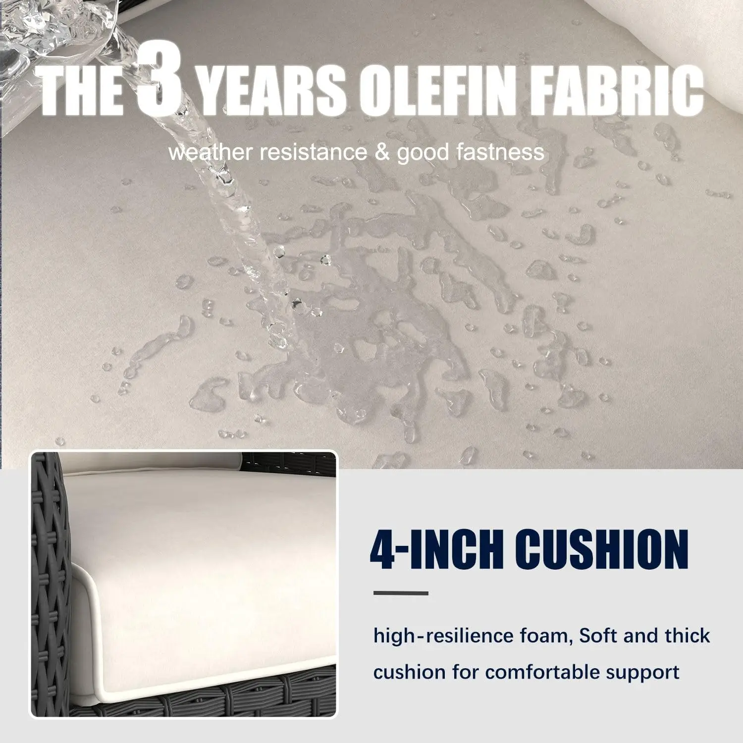 7 Pieces Outdoor Patio Furniture Set with Fire Pit Table, Rattan Wicker Sectional Swivel Rocker Chairs Sets