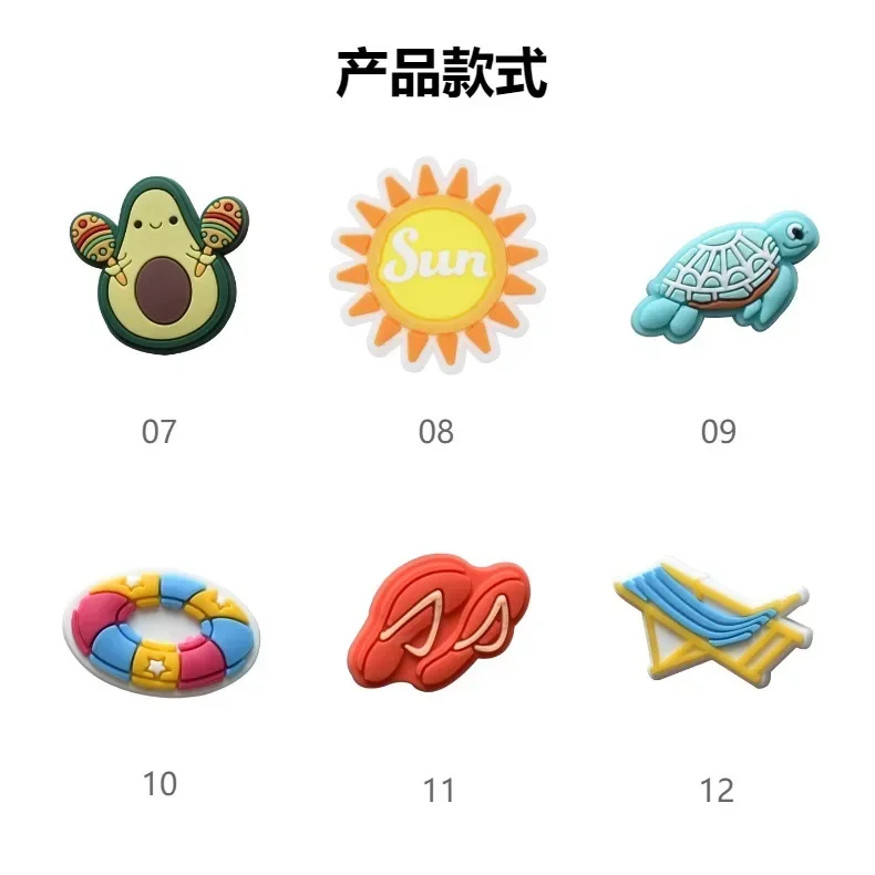 2 Stück / Menge PVC Sommer Kokosnussbaum Berufung Avocado Vogel Muschel Schuhschnallen Charms Dekoration für Clog Sandalen Zubehör Geschenk – Detail 3