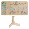 Wooden Puzzle for Toddler Name Puzzle Color Sorting Toy Learning Board Preschool Kids Educational Toy 2