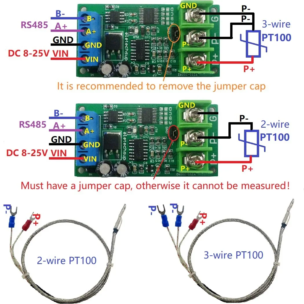 

NEW -20-400 Celsius PT100 Thermocouple Temperature Detector RTD Sensor Converter RS485 Modbus Rtu For arduino Board Module