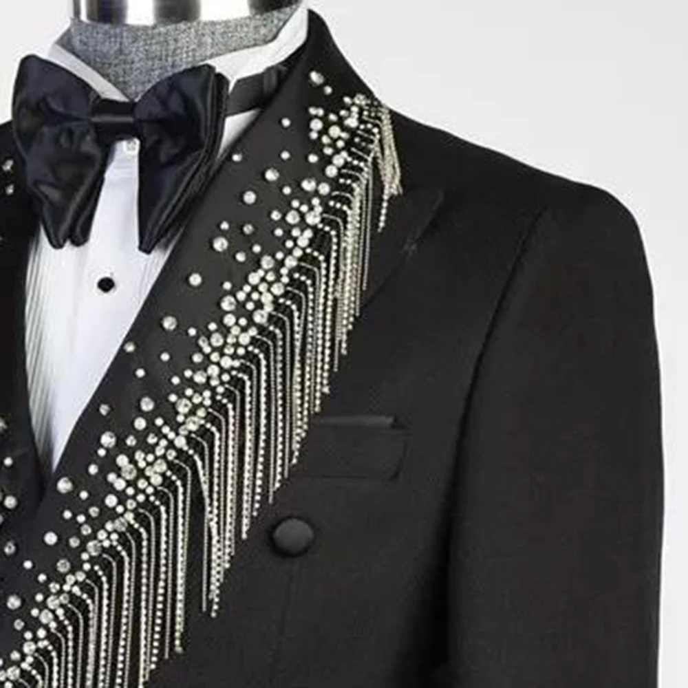 Blazer Suit For Men 2 Piece Outfit Set Suits High Quality Pants Mens Clothing Wedding Tuxedo Jackets Designer Clothes Black