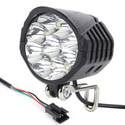 High-Performance 48V Electric Bike Horn and LED Headlight - Waterproof 2-in-1 Bicycle Flashlight (9LED)